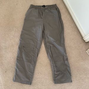 Vintage Streetwear 1990’s Nike Cotton Lined Track Pants - Olive Green Size M